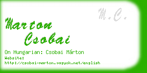 marton csobai business card